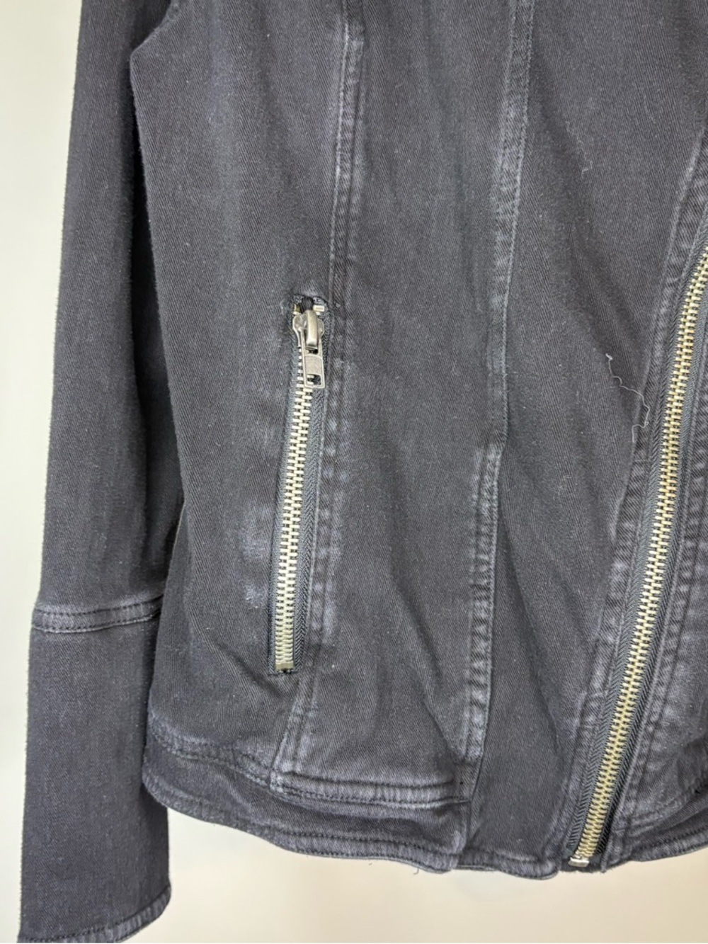 Liverpool Jeans Company Black Asymmetrical Zip Moto Jacket Size XL - Picture 7 of 10